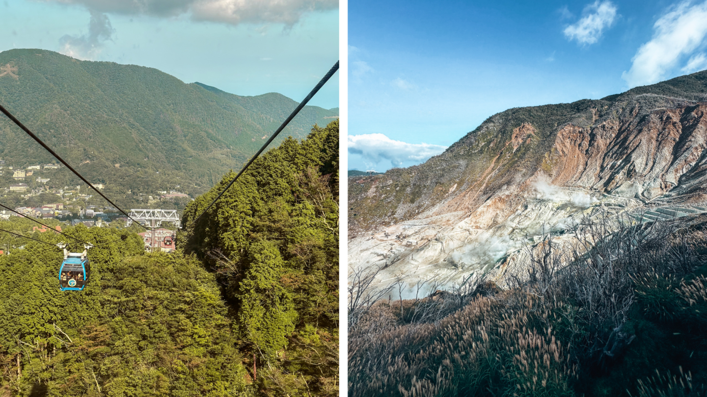 Hakone ropeway and Owakudani