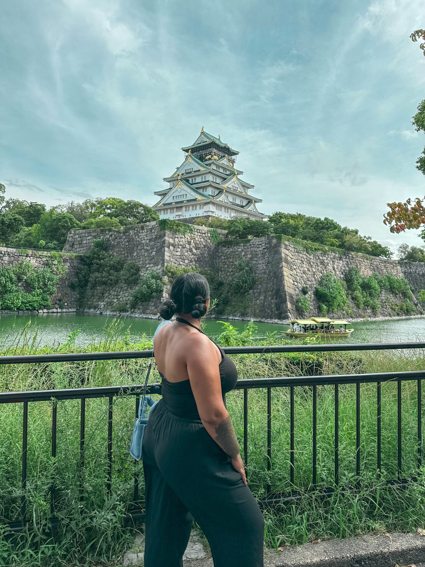 Looking at the Gozabune boat outside Osaka Castle